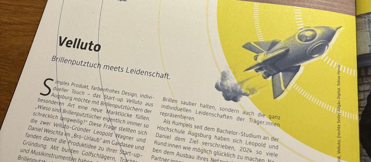 Velluto im Rocketeer Magazin 2023 | Augsburg | Rising Startups