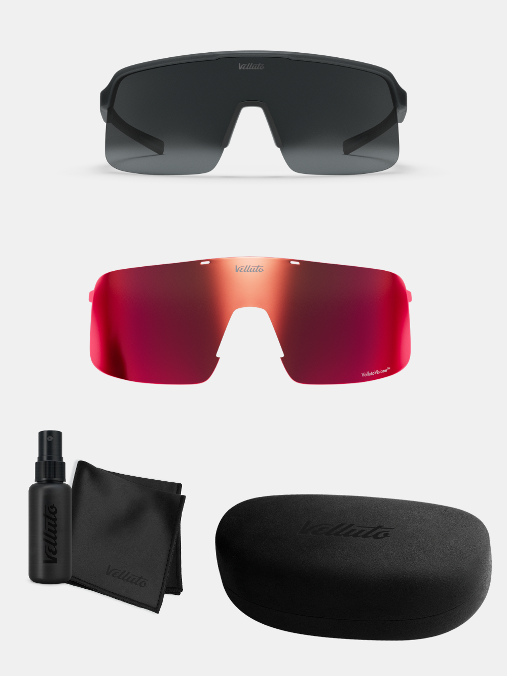 Christmas Bundle | Cycling glasses + interchangeable lenses + case + cleaning cloth + spray + water bottle