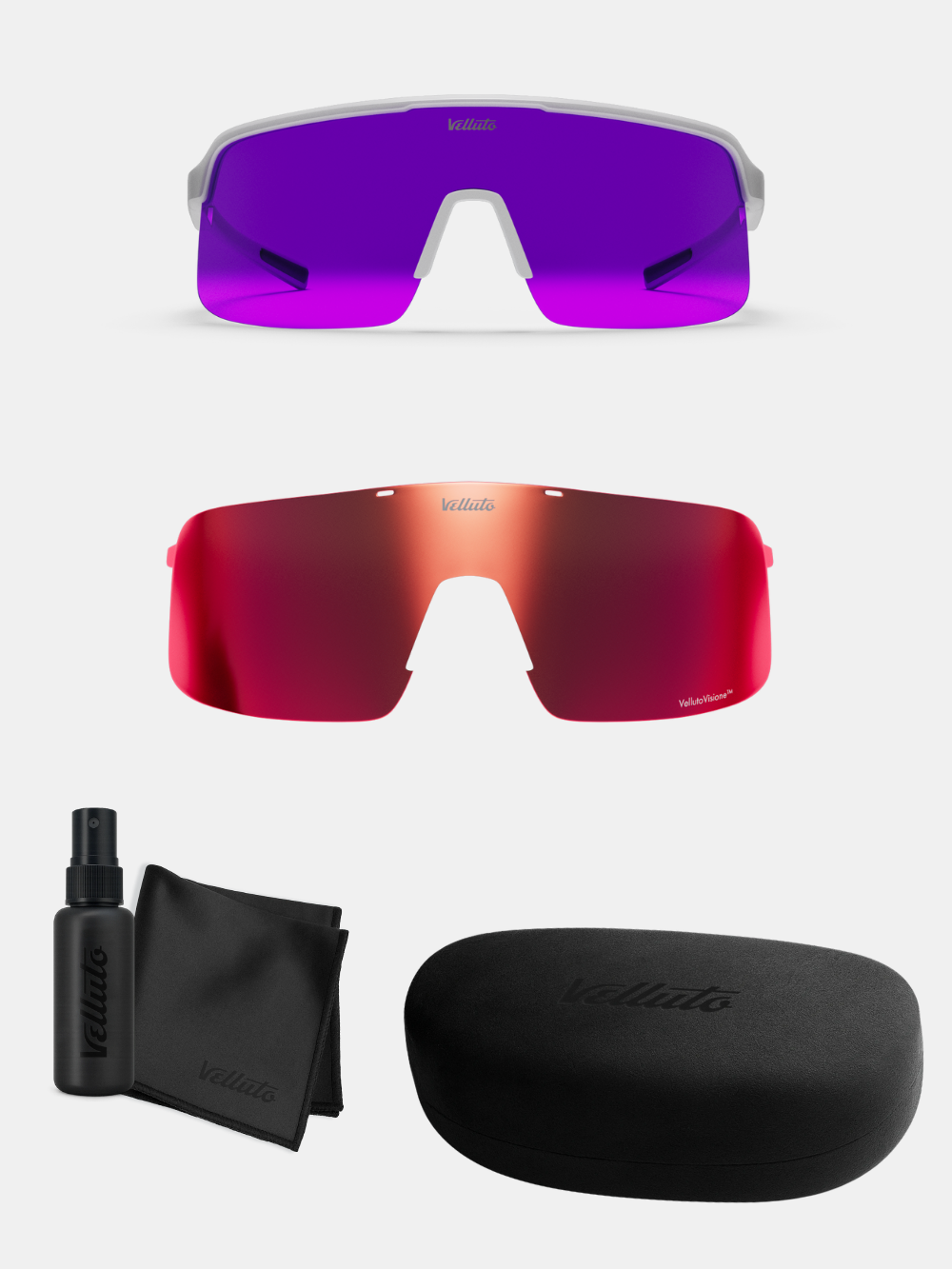 Christmas Bundle | Cycling glasses + interchangeable lenses + case + cleaning cloth + spray + water bottle