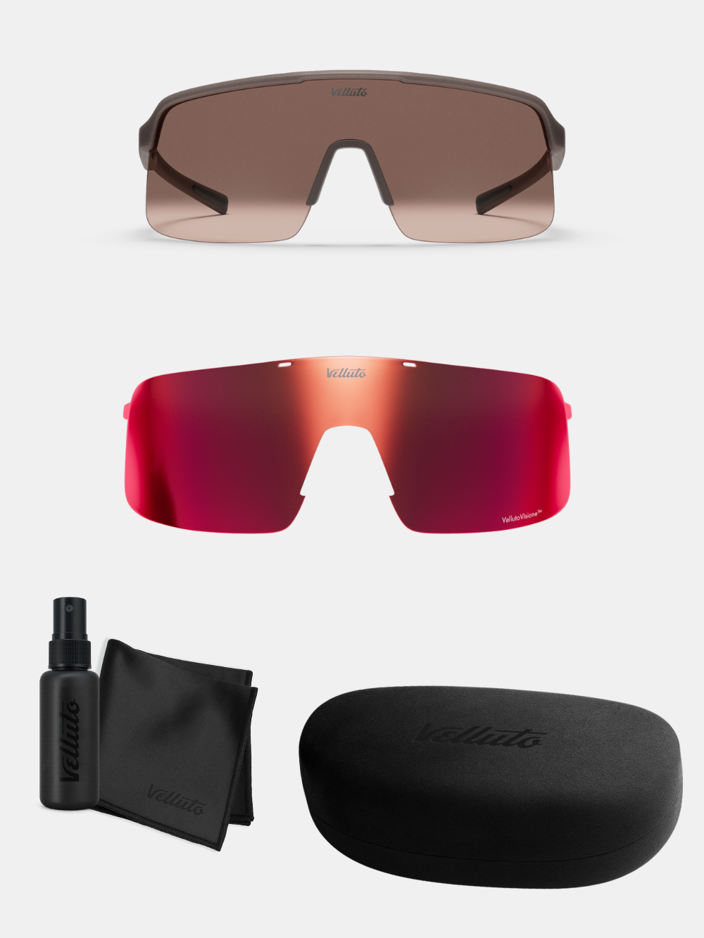 Christmas Bundle | Rennradbrille + Wechselglas + Etui + Tuch + Spray + Trinkflasche